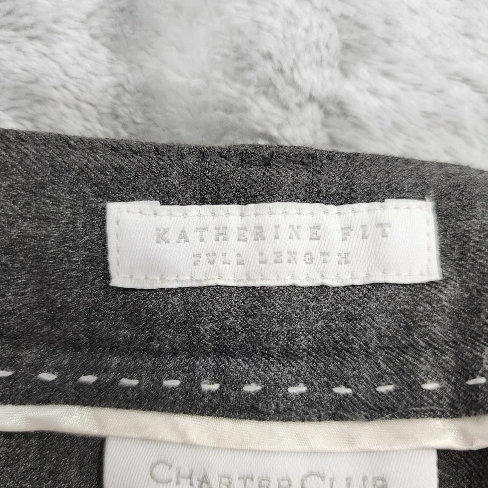 Charter Club Pants Womens 12 Gray‎ Katherine Fit Full Length High Rise Straight